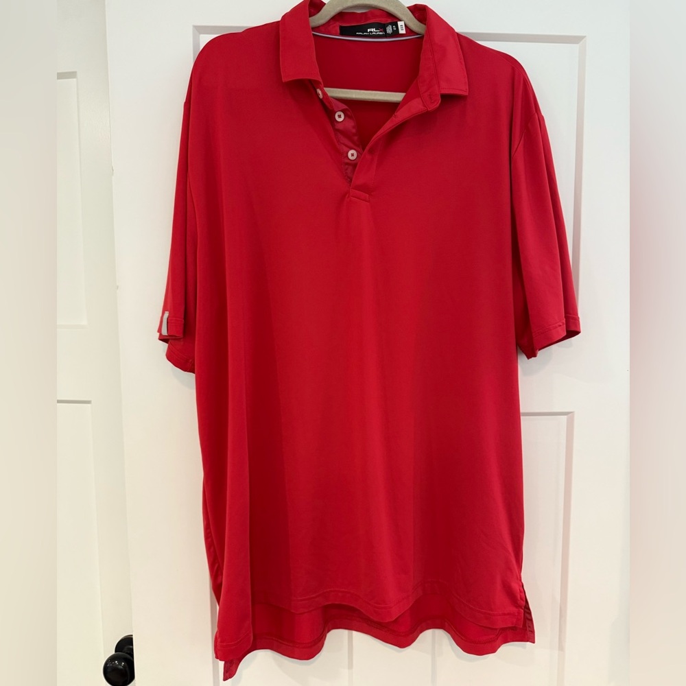 Ralph Lauren RLX Scarlet RLX Polo Golf Shirt Men Size XL Collared Shirt Red